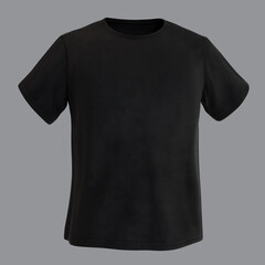 black t-shirt plain design mockup blank shirt isolated nobody 3D illustration