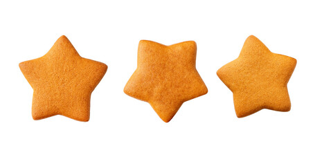 Decorated gingerbread stars isolated on white background