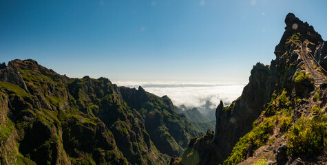 View to the valley from hiking trail