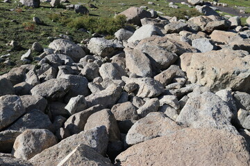 stones in a beautiful meadows 
