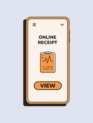 Health app. Online receipt in your phone. Online tele medicine flat concept. Medical consultation. Vector illustration