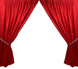 Red theater curtain on Png transparent background - Powered by Adobe
