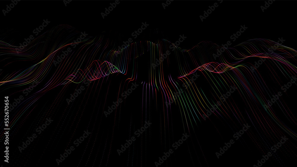 Poster abstract futuristic background. big data visualization. network connection. data transfer. 3d render