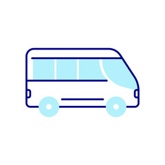 Bus Icon, Travel Anywhere by Bus, to reduce emissions.