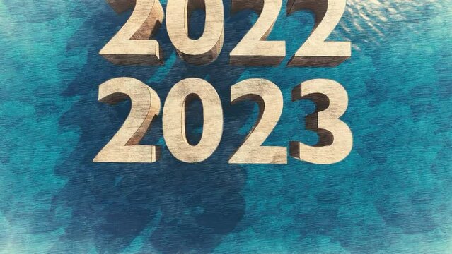 new year 2023 with previous 20 years animation