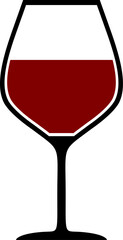 Red Wine Glass Icon. Vector Image.