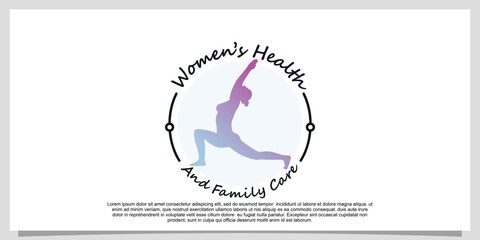 Woman health logo design inspiration and beauty woman slim body unique concept Premium Vector Part 18