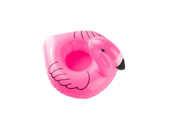 Flamingo isolated. Pink inflatable flamingo for summer beach isolated on white background. Pool float party.