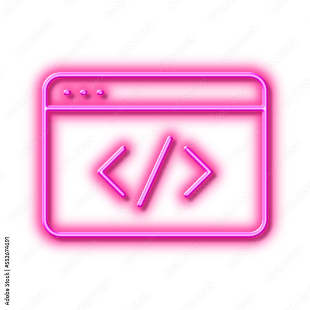 Poster seo script line icon. web programming sign. traffic management. neon light effect outline icon.