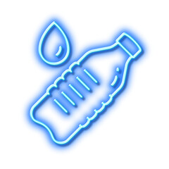 Water bottle line icon. Clean aqua sign. Neon light effect outline icon.