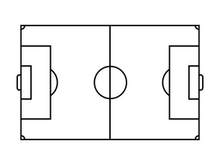 シンプルサッカーコート：黒線