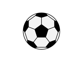 Fototapeta premium シンプル黒主線サッカーボールアイコン