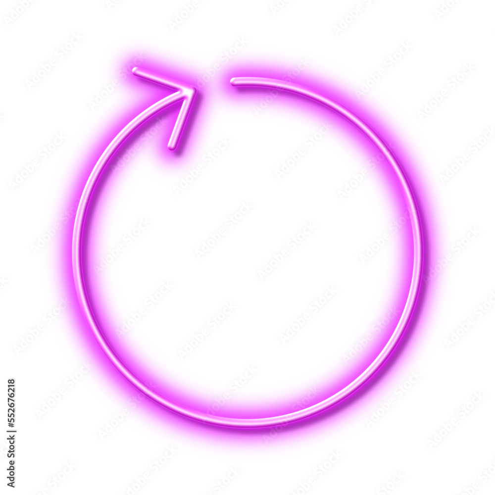 Poster loop arrow line icon. refresh arrowhead. neon light effect outline icon.