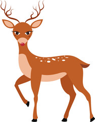 Isolated female doe cartoon character illustration graphic with transparent background