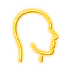 Head line icon. Human profile sign. Neon light effect outline icon.