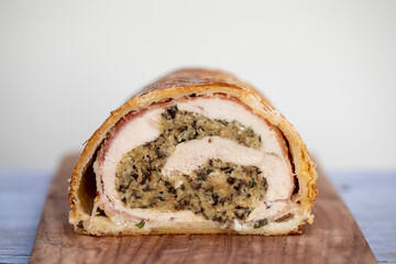 Chicken Wellington with mushroom stuffing