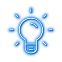Light Bulb line icon. Lamp sign. Neon light effect outline icon.