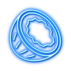 Coconut line icon. Tasty nut sign. Vegan food. Neon light effect outline icon.