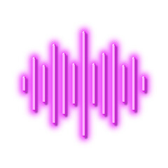 Sound wave line icon. Audio track sign. Neon light effect outline icon.