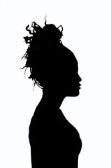silhouette of la teen on white background
