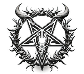 Fototapeta premium A Satanic Symbol. A Generative AI digital illustration.