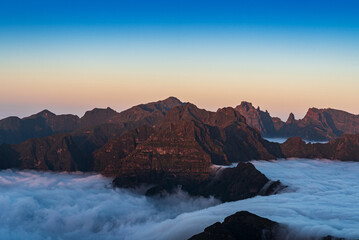 Amazing view from Bica da Cana in Madeira duirng sunset
