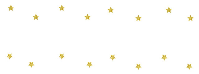 Random positioned gold stars on transparent background, isolated object illustration with Christmas theme