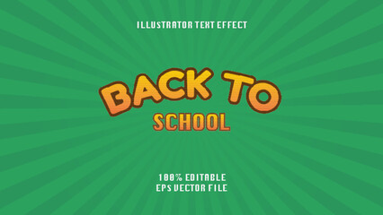 Vector back to school text effect editable