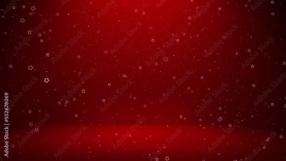 Aufkleber flickering stars and glitter particles shimmering on red copy space background. concept seamless loo