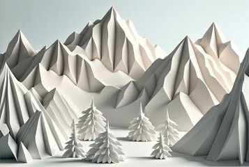 Paper cut mountains