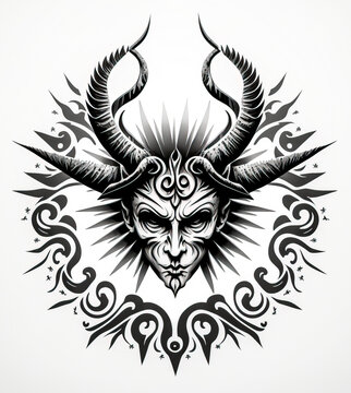 A Satanic Symbol. A Generative AI digital illustration.