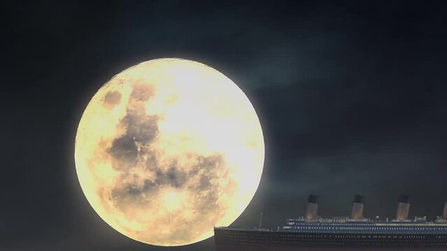 Titanic Ship Ship Moon Transatlantic Titanic