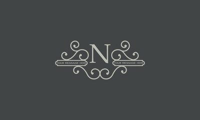 Obraz na płótnie Canvas Initial letter N. Abstract fancy logo with monogram icon in elegant style