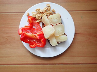 bread with cheese on a plate