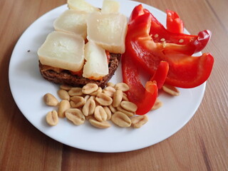 bread with cheese on a plate
