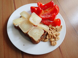 bread with cheese on a plate