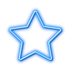 Star line icon. Best rank sign. Neon light effect outline icon.