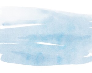 Watercolor abstract blue background texture on white