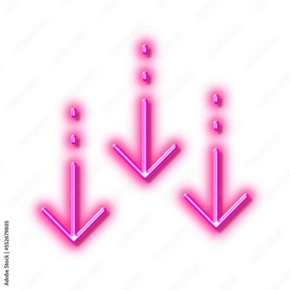 Poster scroll down arrow line icon. scrolling screen sign. swipe page. neon light effect outline icon.
