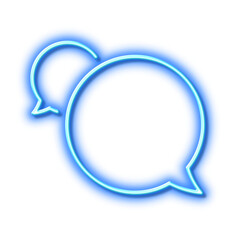 Messenger line icon. Speech bubble sign. Chat message. Neon light effect outline icon.