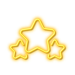 Stars line icon. Best ranking sign. Neon light effect outline icon.