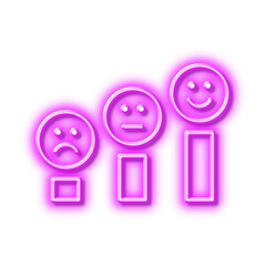 Customer satisfaction line icon. Positive feedback sign. Neon light effect outline icon.