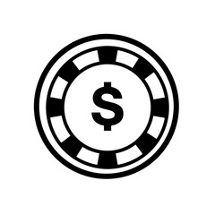 casino chip - vector icon