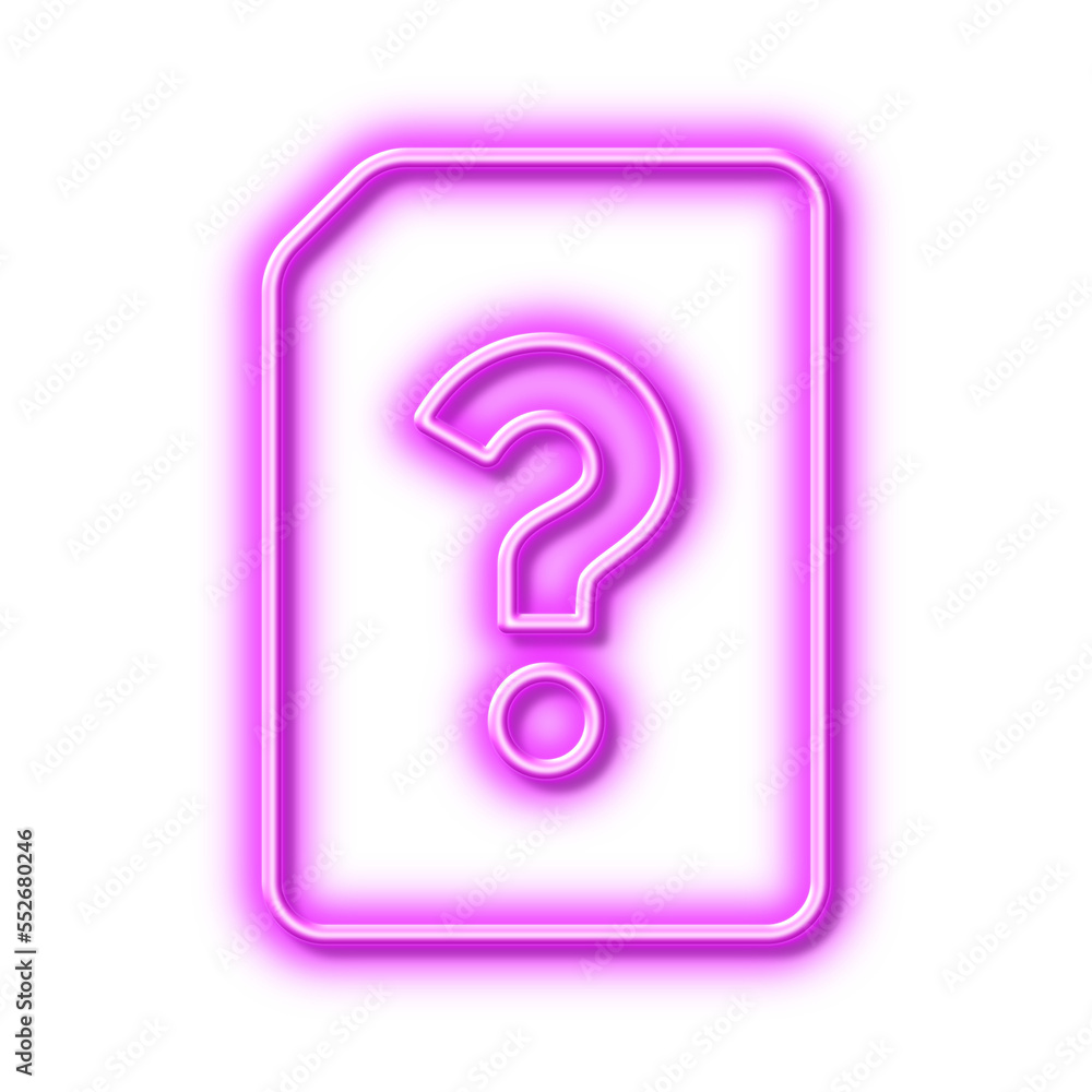 Poster unknown document line icon. file with question. neon light effect outline icon.