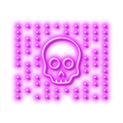 Cyber attack line icon. Ransomware threat sign. Neon light effect outline icon.