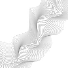 Wave line background with smooth shape. Beautiful wavy line on a white background. Horizontal banner template. Abstract futuristic template. Chrome technological wallpaper.
