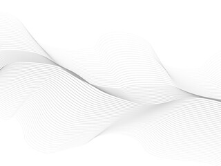 shape. Beautiful wavy line on a white background. Horizontal banner template. Abstract futuristic template. Chrome technological wallpaper.