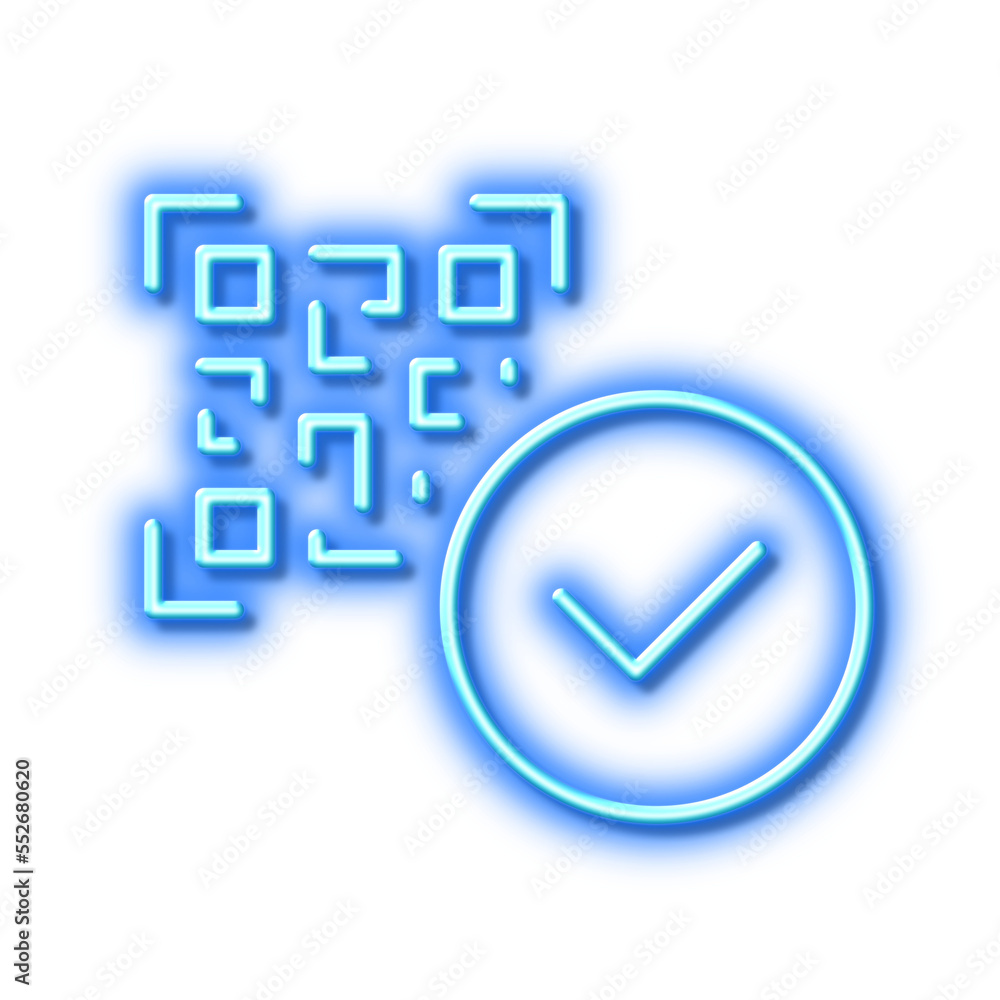 Poster qr code line icon. scan barcode sign. neon light effect outline icon.