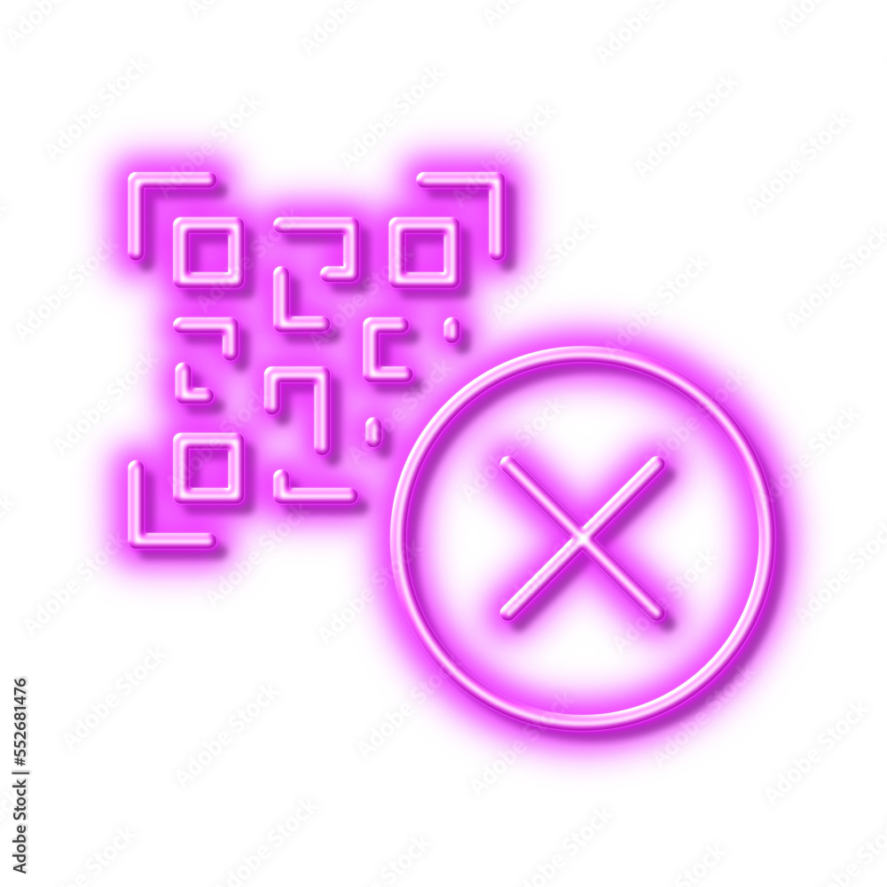 Poster no qr code line icon. scan barcode sign. neon light effect outline icon.