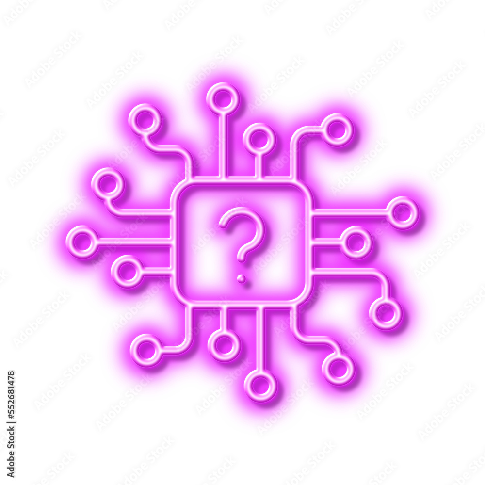 Poster artificial intelligence line icon. support network sign. neon light effect outline icon.